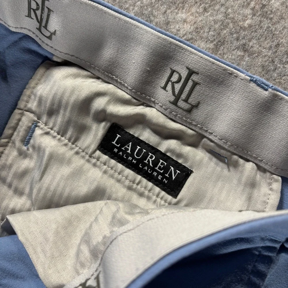 Lauren Ralph Lauren Classic Fit Cotton Stretch Chino Pants Blue 38x34 Flat Front